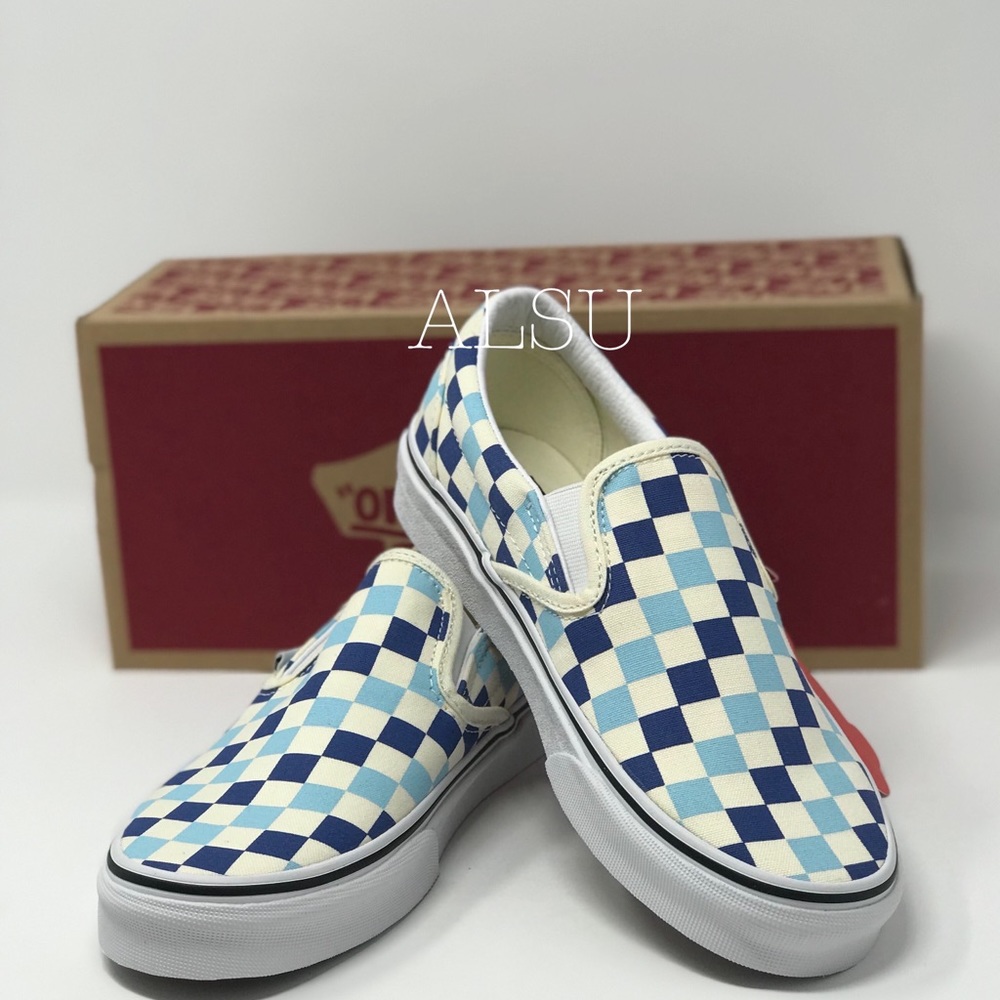 VANS Classic Slip On Checkerboard Blue Topaz W - Picture 7 of 8